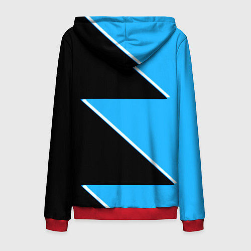 Мужская толстовка на молнии Napoli fc geometry blue / 3D-Красный – фото 2