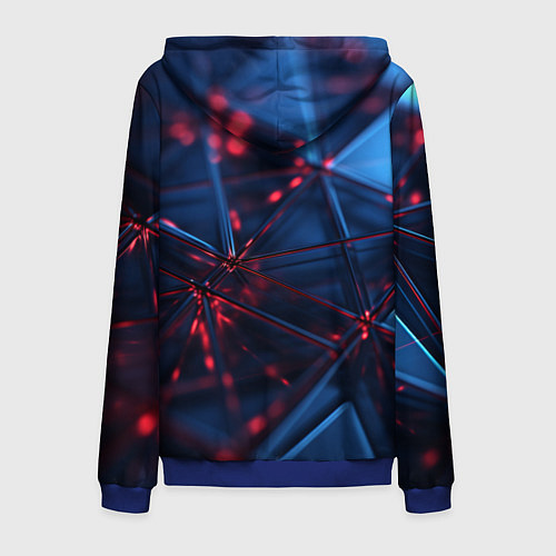 Мужская толстовка на молнии Абстрактные треугольные элементы / 3D-Синий – фото 2