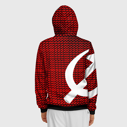 Мужская толстовка на молнии РФ стиль СССР / 3D-Черный – фото 4