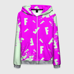 Мужская толстовка на молнии Fortnite pattern pink