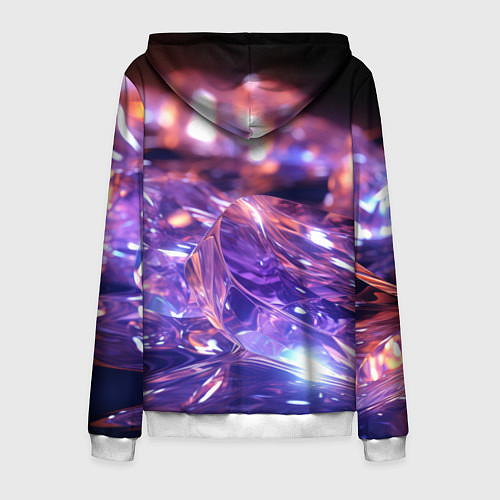 Мужская толстовка на молнии Плавление абстрактных блестящих камней / 3D-Белый – фото 2