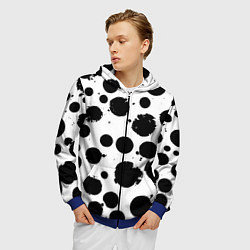 Толстовка 3D на молнии мужская Abstract black blots - ai art fantasy, цвет: 3D-синий — фото 2