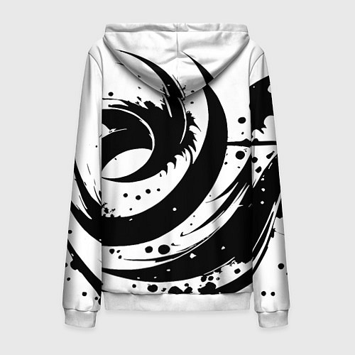 Мужская толстовка на молнии Ai art black and white abstraction / 3D-Белый – фото 2