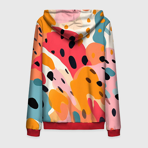 Мужская толстовка на молнии Яркие пятна / 3D-Красный – фото 2