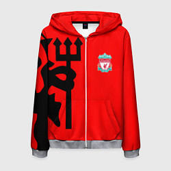 Толстовка 3D на молнии мужская Liverpool fc sport steel, цвет: 3D-меланж