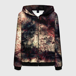 Толстовка 3D на молнии мужская Мокрая бумага ретро гранж текстура грязная, цвет: 3D-черный