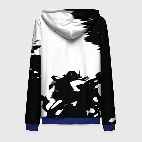 Мужская толстовка на молнии Juventus smoke black fire / 3D-Синий – фото 2