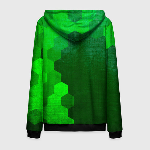 Мужская толстовка на молнии Exeed - green gradient по-вертикали / 3D-Черный – фото 2