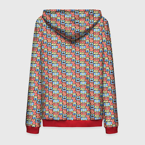 Мужская толстовка на молнии Монстры и человечки / 3D-Красный – фото 2