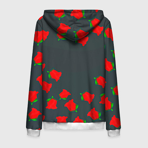 Мужская толстовка на молнии Roblox rose / 3D-Белый – фото 2