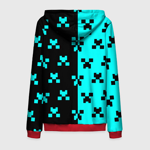 Мужская толстовка на молнии Minecraft pattern game / 3D-Красный – фото 2