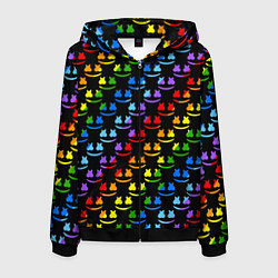 Толстовка 3D на молнии мужская Marshmello dj colors, цвет: 3D-черный