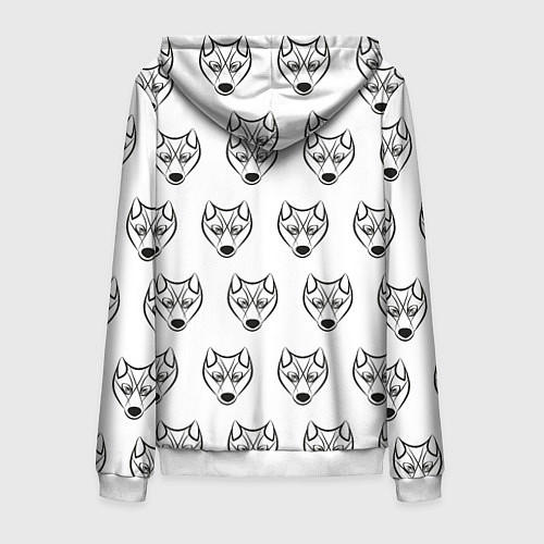 Мужская толстовка на молнии Паттерн волк / 3D-Белый – фото 2