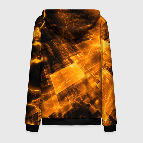 Мужская толстовка на молнии Half life abstraction / 3D-Черный – фото 2