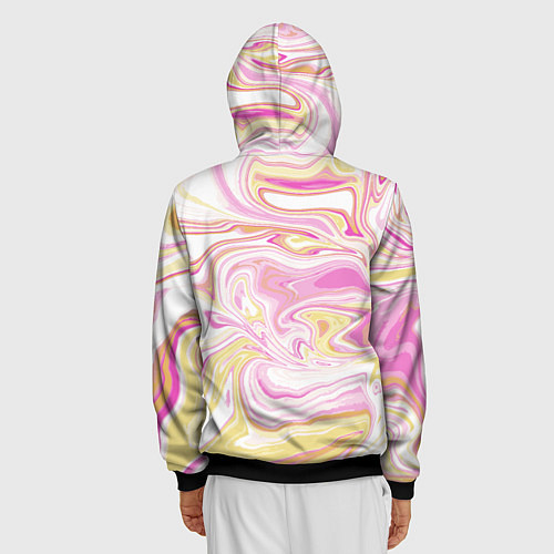 Мужская толстовка на молнии Абстракция мраморный фон / 3D-Черный – фото 4