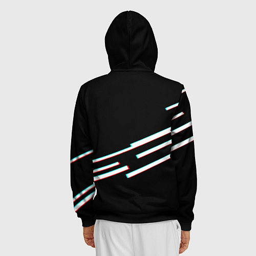 Мужская толстовка на молнии Полосы герб спорт / 3D-Черный – фото 4