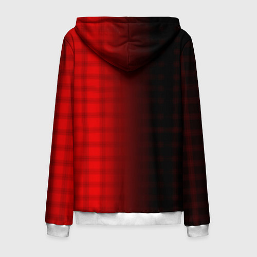 Мужская толстовка на молнии Герб РФ текстура красный / 3D-Белый – фото 2