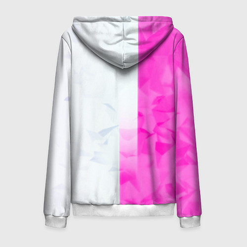 Мужская толстовка на молнии Game over pink abstraction / 3D-Белый – фото 2