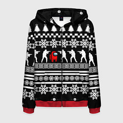 Толстовка 3D на молнии мужская Among us x cs go, цвет: 3D-красный