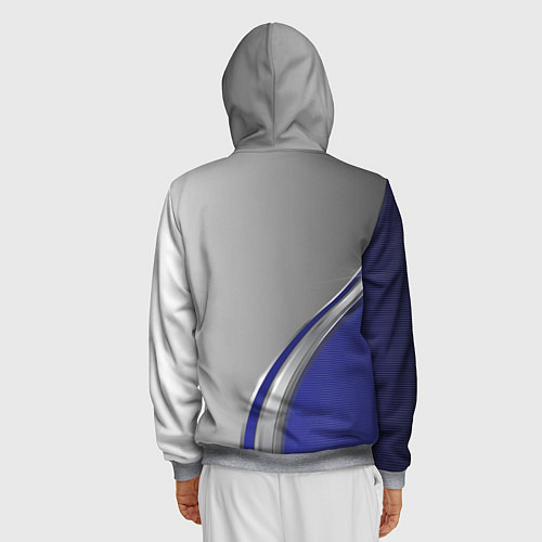 Мужская толстовка на молнии Tesla abstraction auto / 3D-Меланж – фото 4
