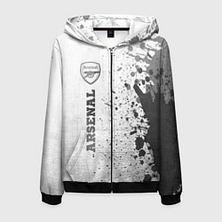 Толстовка 3D на молнии мужская Arsenal - white gradient по-вертикали, цвет: 3D-черный