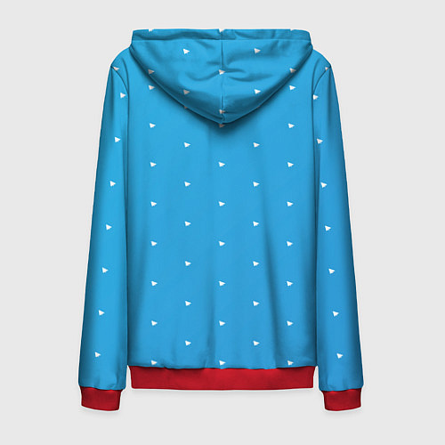 Мужская толстовка на молнии Freedurov паттерн из самолётиков / 3D-Красный – фото 2