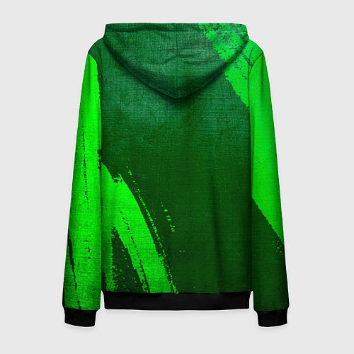 Мужская толстовка на молнии Porto - green gradient вертикально / 3D-Черный – фото 2