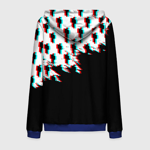 Мужская толстовка на молнии Billie Eilish pattern glitch / 3D-Синий – фото 2