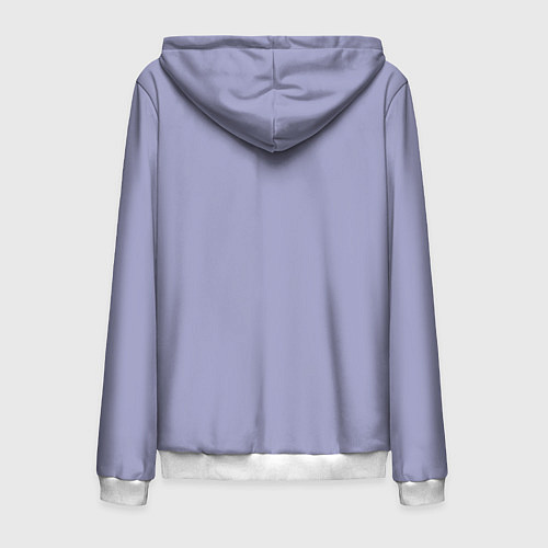 Мужская толстовка на молнии Эмоция хандры - бледно-фиолетовый / 3D-Белый – фото 2