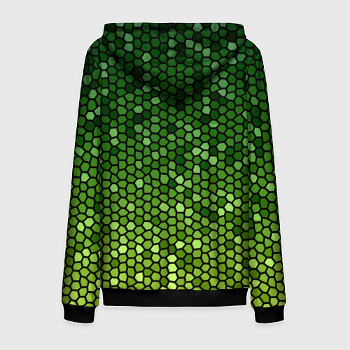 Мужская толстовка на молнии Мозаика под зеленую змею / 3D-Черный – фото 2