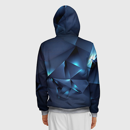 Мужская толстовка на молнии Геометрия с подсветкой / 3D-Меланж – фото 4