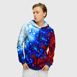Толстовка 3D на молнии мужская Душа моя Россия 2, цвет: 3D-синий — фото 2