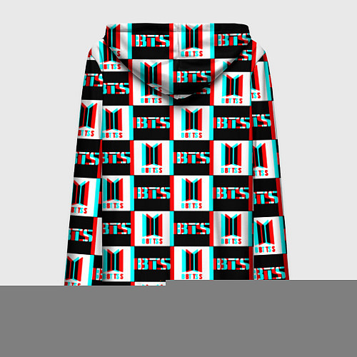 Мужская толстовка на молнии BTS glitch pattern / 3D-Синий – фото 2