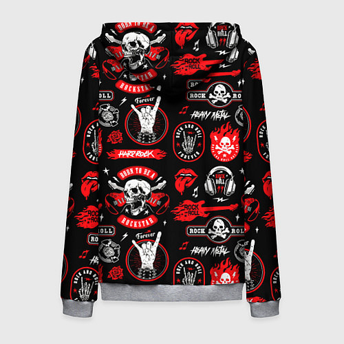 Мужская толстовка на молнии Рок звезда паттерн / 3D-Меланж – фото 2