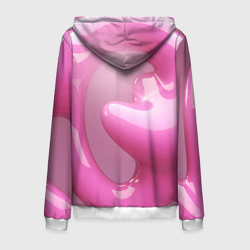 Мужская толстовка на молнии Розовые краски абстракция / 3D-Белый – фото 2