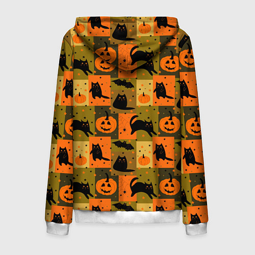 Мужская толстовка на молнии Хэллоуин мозаика / 3D-Белый – фото 2
