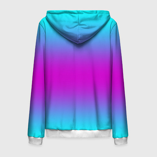Мужская толстовка на молнии Градиент неоновые цвета / 3D-Белый – фото 2