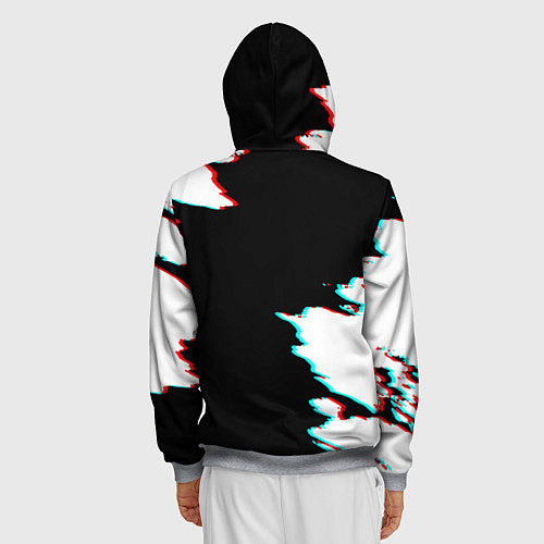 Мужская толстовка на молнии Герб глитч краски / 3D-Меланж – фото 4
