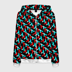 Толстовка 3D на молнии мужская Half life glitch, цвет: 3D-белый