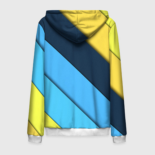 Мужская толстовка на молнии Линии геометрия / 3D-Белый – фото 2