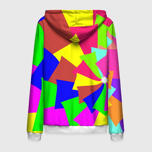 Мужская толстовка на молнии Разноцветная мозаика / 3D-Белый – фото 2
