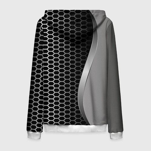Мужская толстовка на молнии Mercedes металическая сетка / 3D-Белый – фото 2