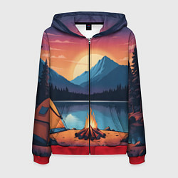 Мужская толстовка на молнии В лесу с палаткой