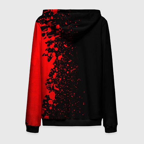 Мужская толстовка на молнии Akame ga Kill - red gradient по-вертикали / 3D-Черный – фото 2