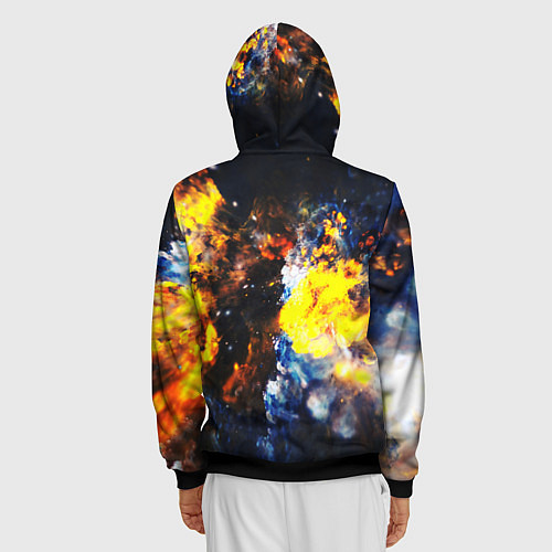 Мужская толстовка на молнии Космическая абстракция / 3D-Черный – фото 4