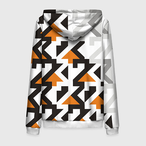 Мужская толстовка на молнии Паттерн-23 / 3D-Белый – фото 2