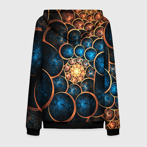 Мужская толстовка на молнии Оптическая абстракция круги / 3D-Черный – фото 2