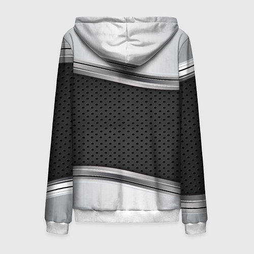 Мужская толстовка на молнии BMW car motors metal / 3D-Белый – фото 2