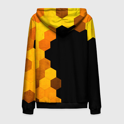 Мужская толстовка на молнии Stumble Guys - gold gradient по-вертикали / 3D-Черный – фото 2