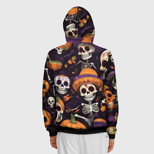 Мужская толстовка на молнии Страшилки хэллоуин / 3D-Черный – фото 4
